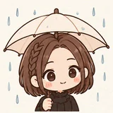 撑伞等候