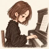 专心练琴